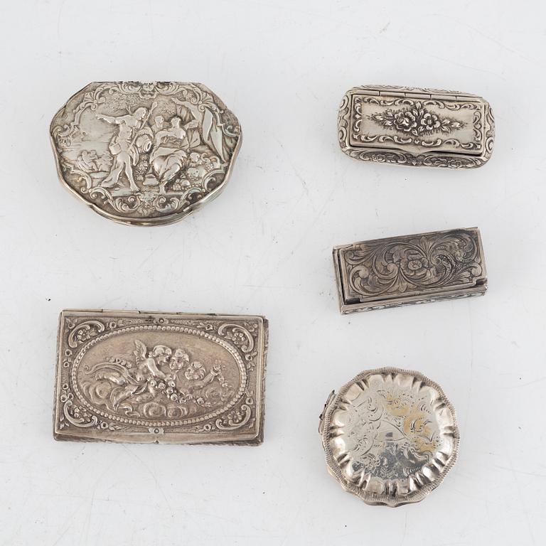 Dosor, 5 st, silver, 1800-1900-tal.