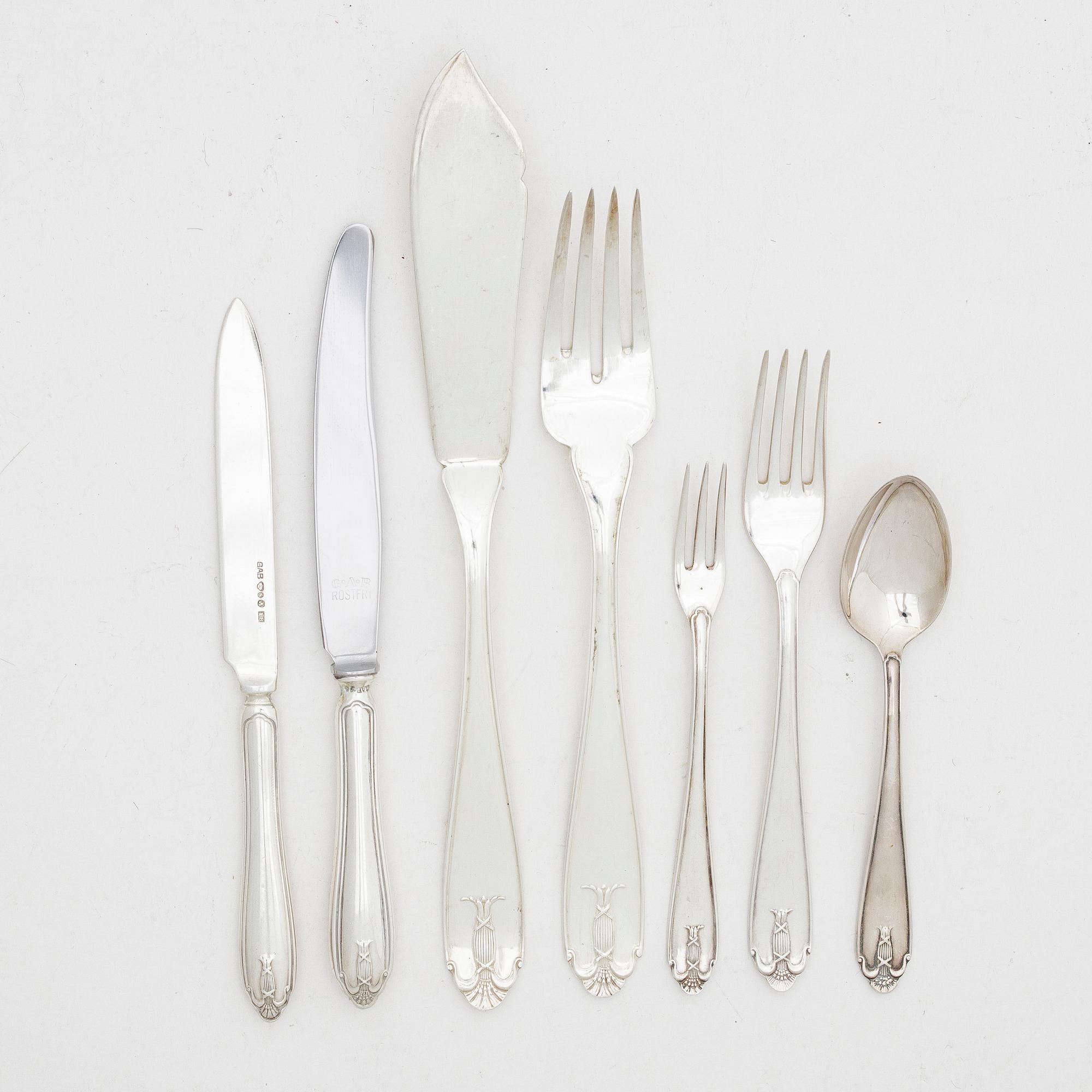 Cutlery service, 52 pieces, silver, "Vasa", GAB, Stockholm, 1931-54.