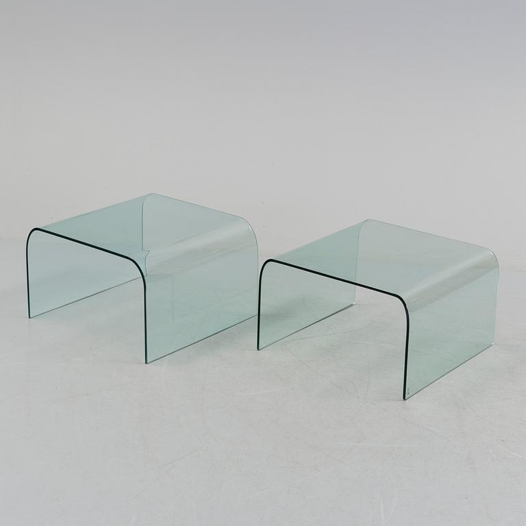 Two glass tables, one Fiam, Italy.