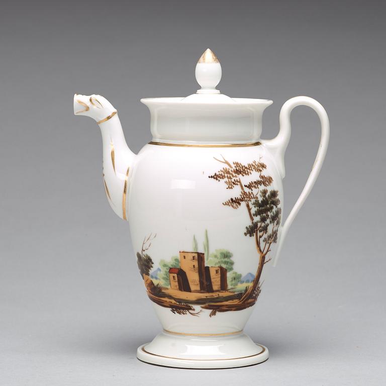 KAFFE och TESERVIS, 18 delar, porslin. Frankrike, Empire, tidigt 1800-tal.