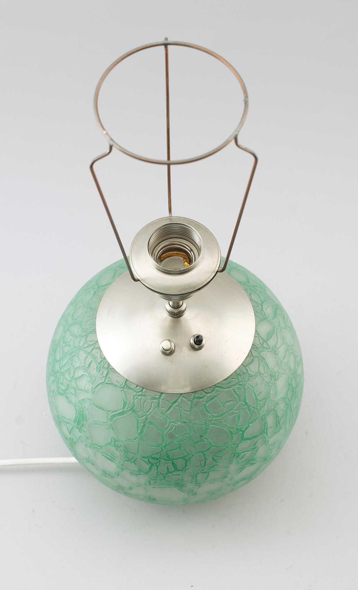 BORDSLAMPA, glas, 1900-talets mitt.