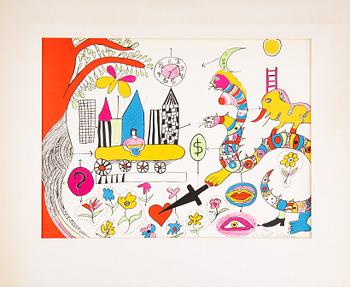 Niki de Saint Phalle, lithograph in colours, signed and numbered 130/300. Printed in 1972 with Clot, Bramsen & George.