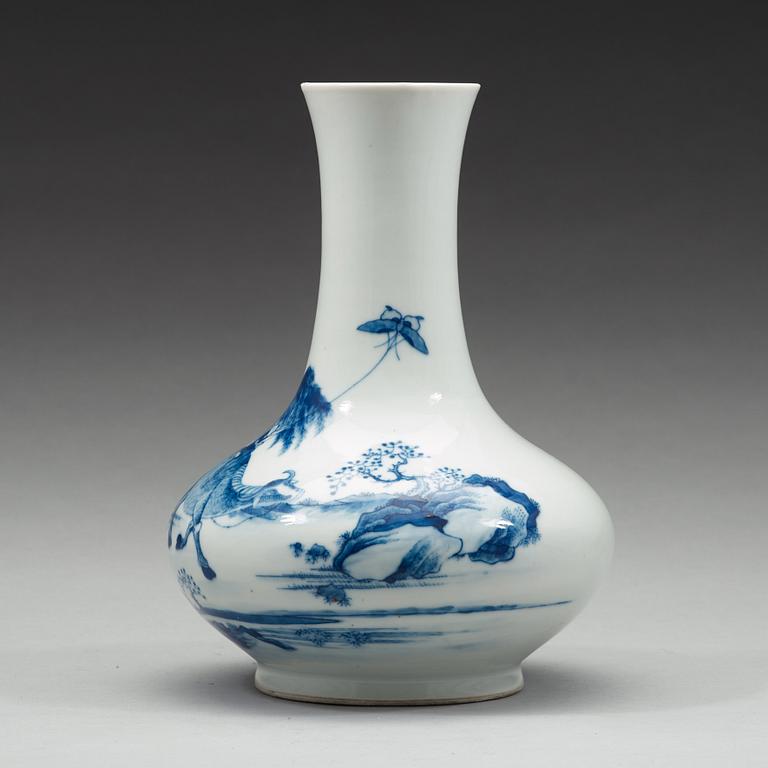 A blue and white vase, early 20th Century.