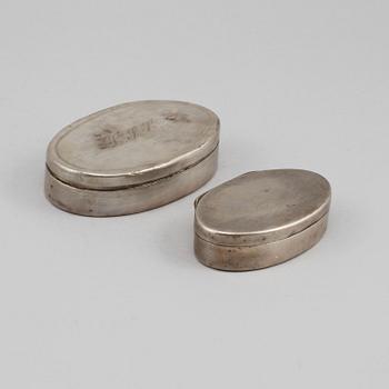 DOSOR, 2 st, silver, Sverige, 1800-tal, vikt 85 gram.