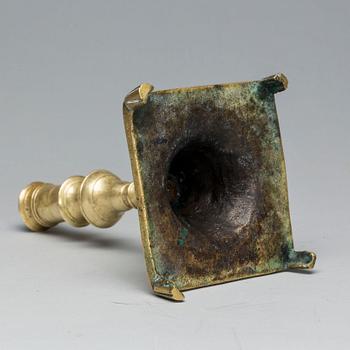 LJUSSTAKE, mässing, 1700-tal.