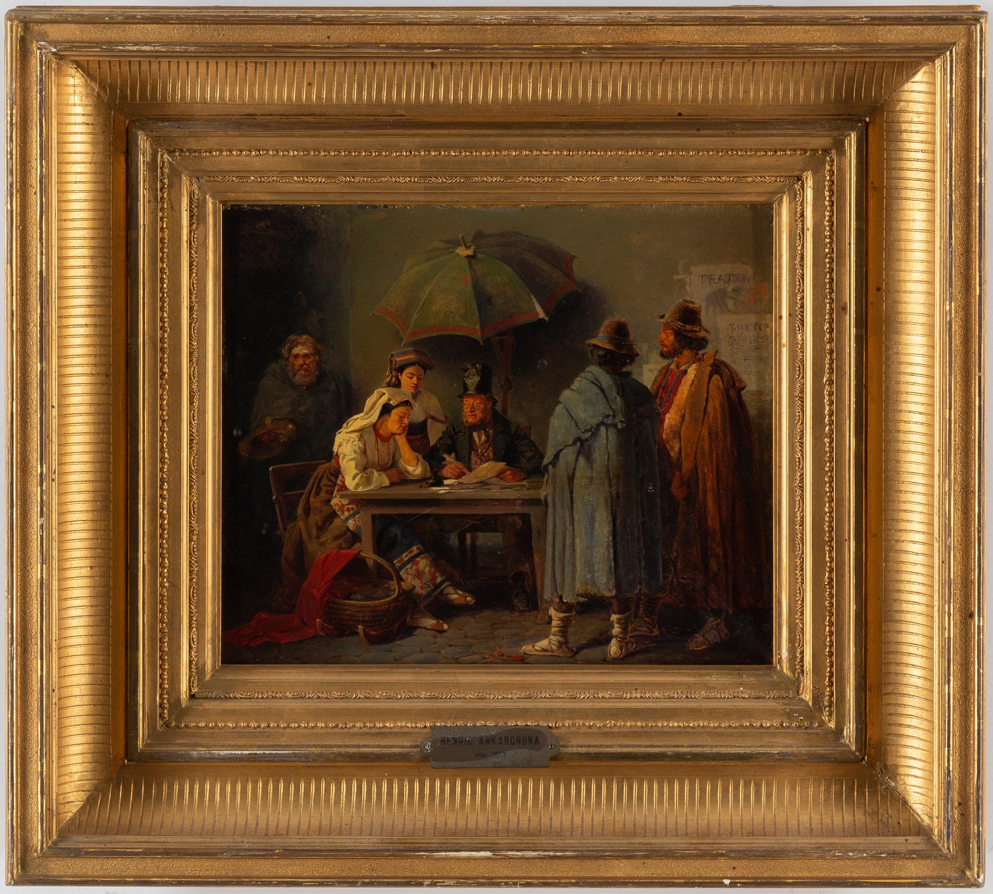 HENRIC ANKARCRONA, oil on panel, signed and dated 1871.