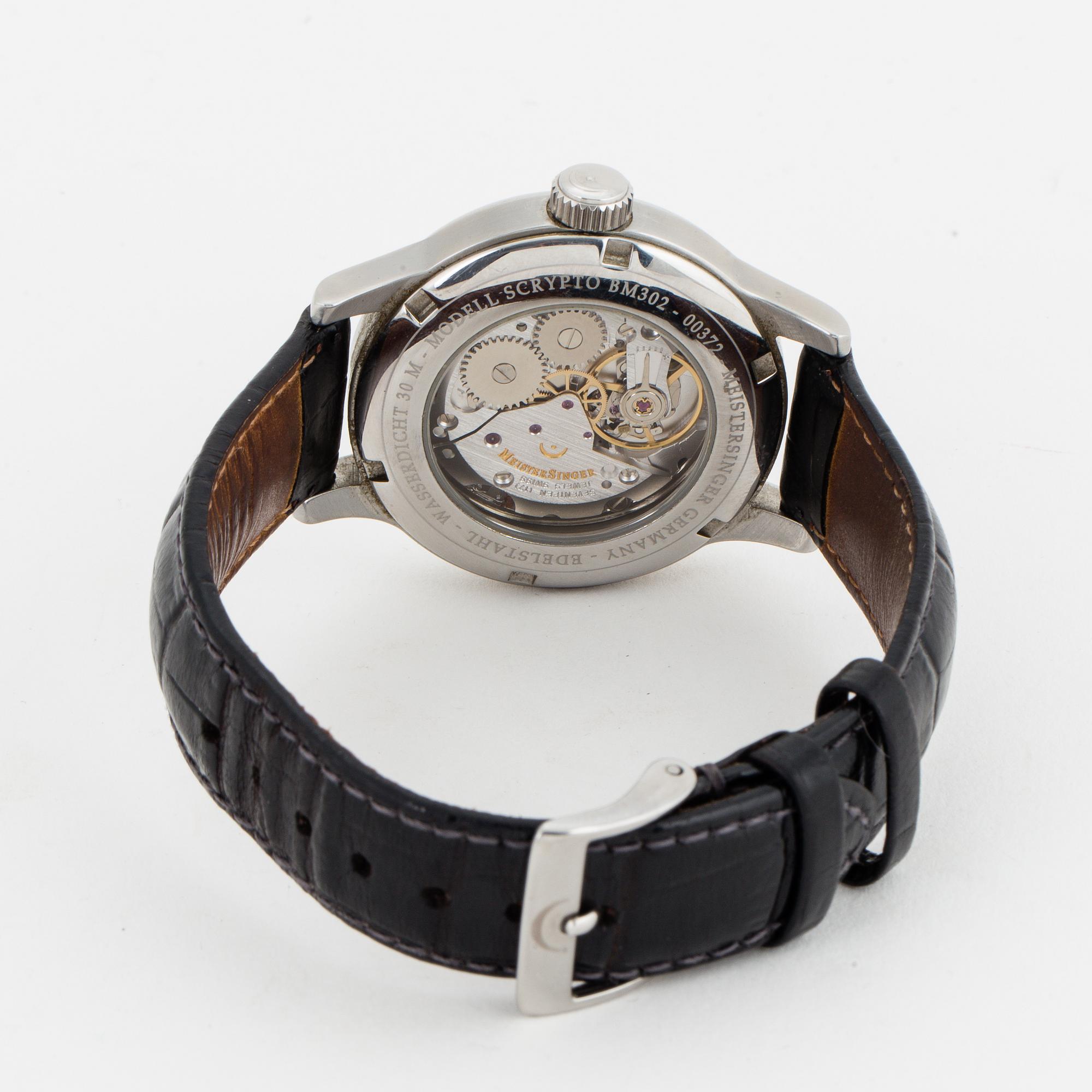 MEISTERSINGER, Scrypto, 1Z Mechanik, armbandsur, 38 mm.