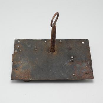 An iron lock from the 18th century.