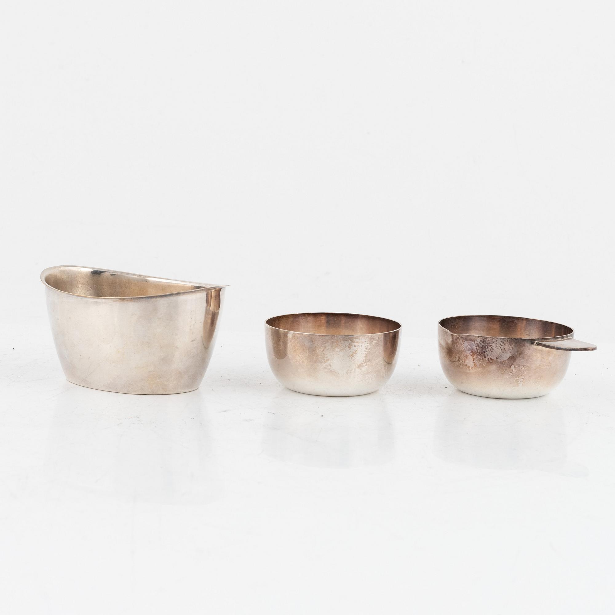 Jacob Ängman among others, a set of silver plated and white metal items, 1930's.