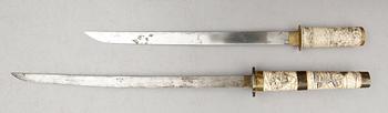 SVÄRD, 2 st, orientaliska, 1800-/1900-tal.