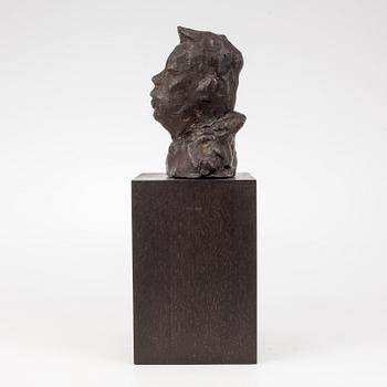 OKÄND KONSTNÄR, skulptur, brons. Otydligt monogramsignerad.
