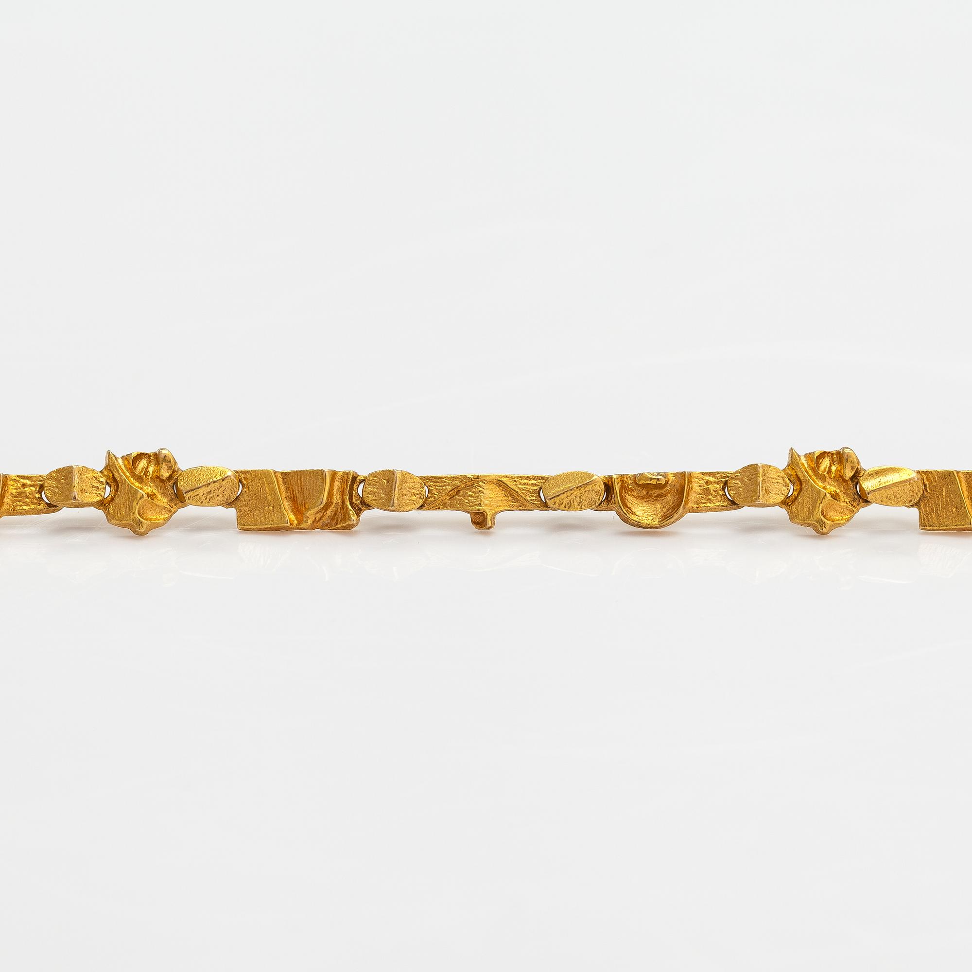 Björn Weckström, Armband "Tenochtitlan", 14K guld. Lapponia 1990.