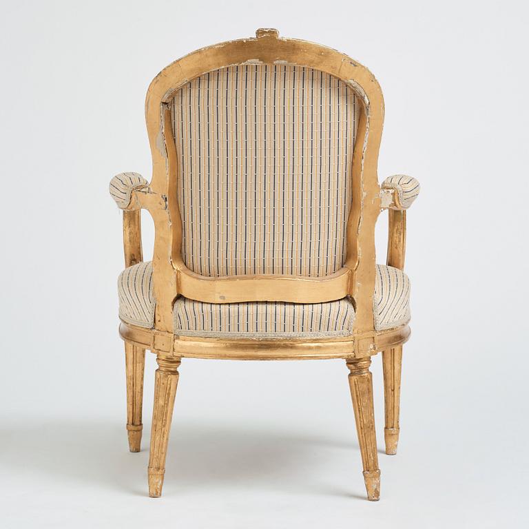 A Gustavian armchair, second part of the 18th century.