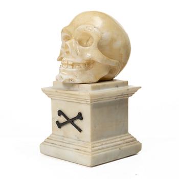Skulptur med döskalle, Grand tour souvenir ca 1900.