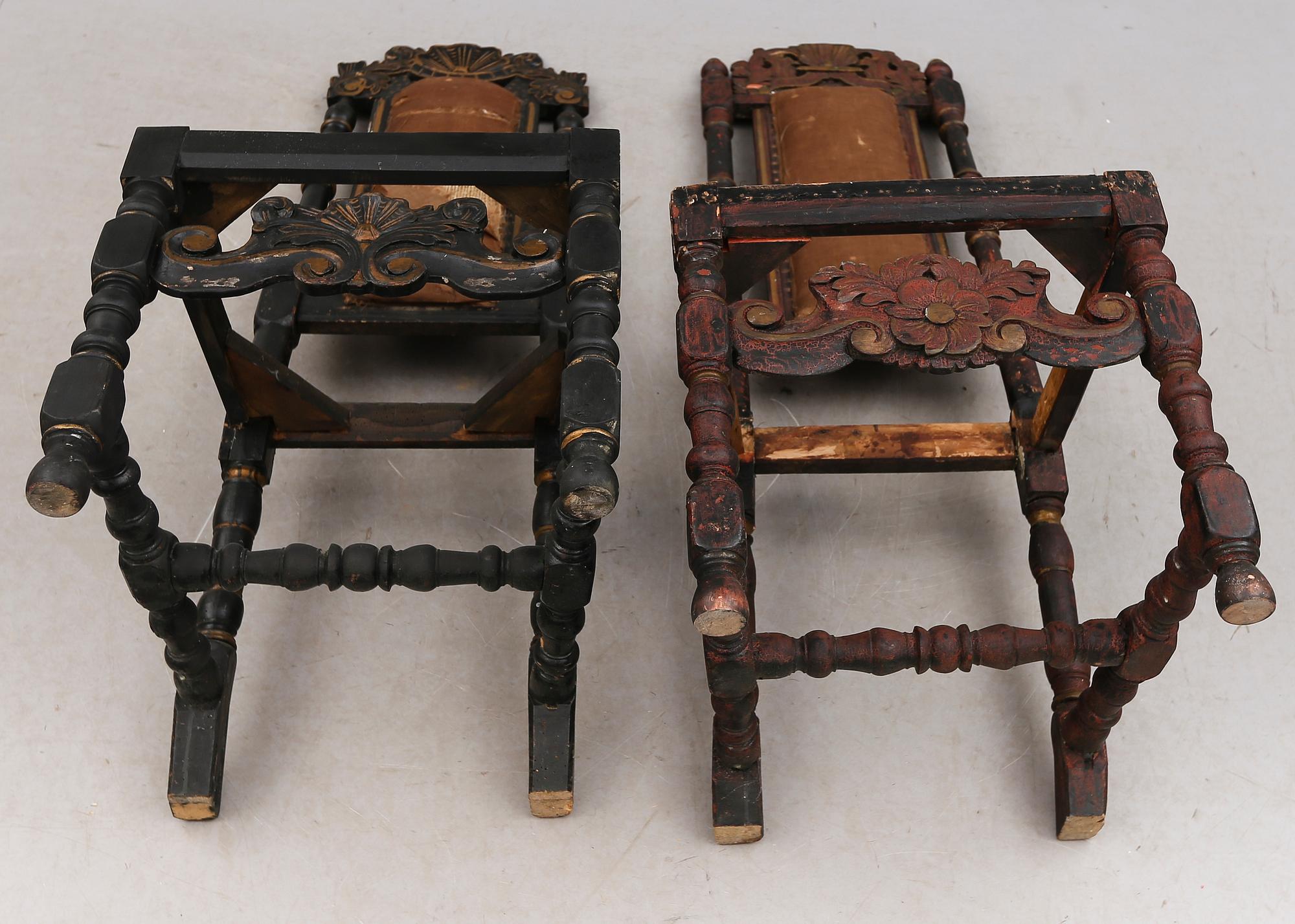 STOLAR, 2 st snarlika, barock, 1700-tal.