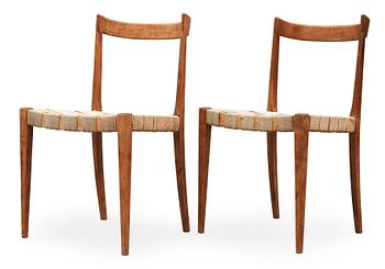 A pair of Bruno Mathsson stained birch chairs, Karl Mathsson, Värnamo ca 1931.