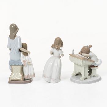 Lladró, figurines, 6 pcs, including "Dog's best friend," "Bedtime story," and "Waiting for the bell," Spain.