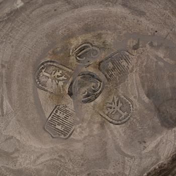 An 18th century silver beaker and cover, fantacy marks like Swedish pewter marks.