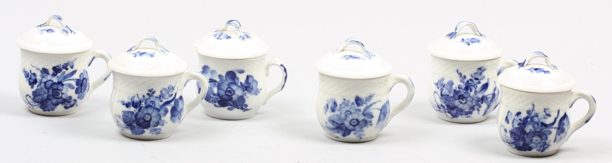 CREMEKOPPAR, 6 st. Porslin. Kungl Dansk.