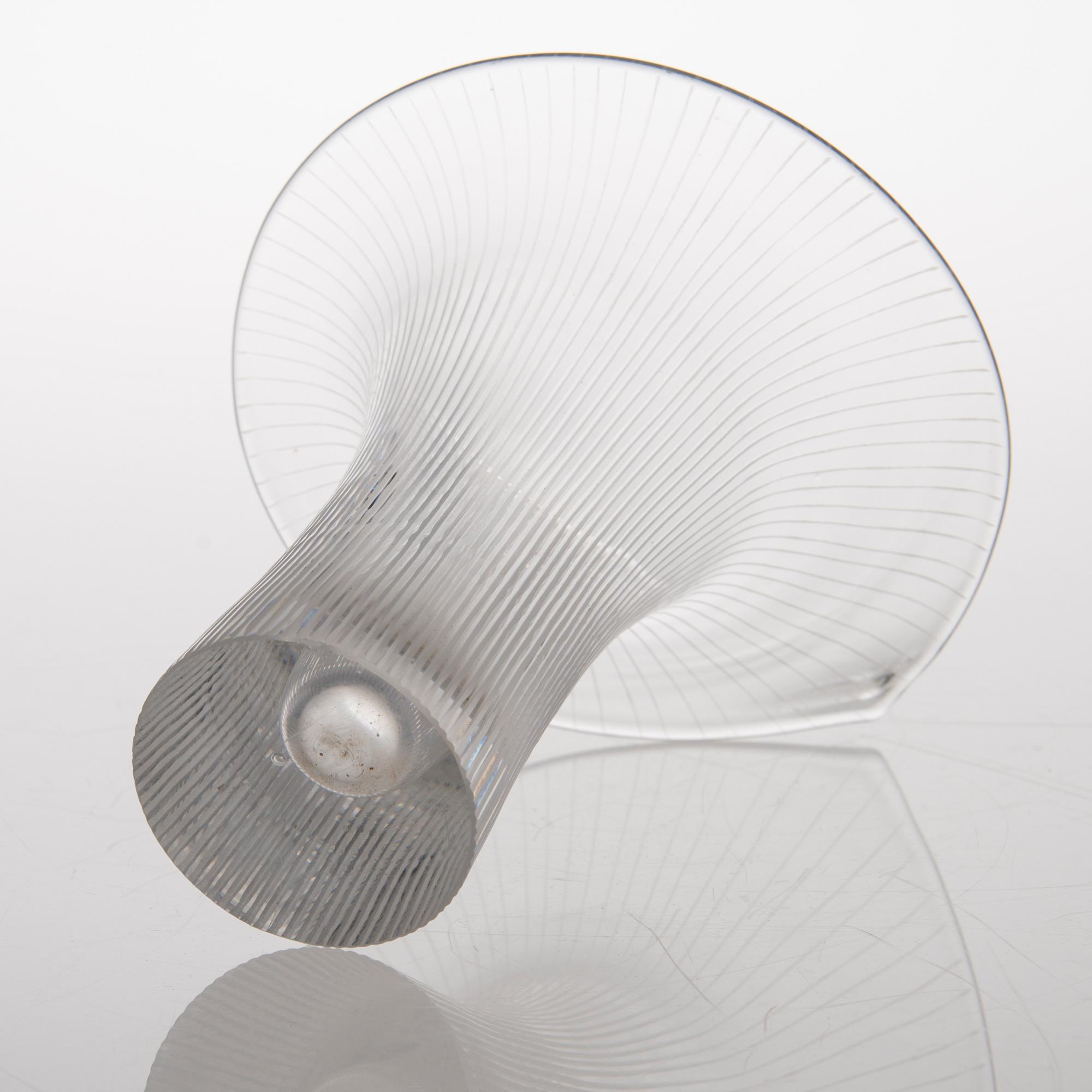 TAPIO WIRKKALA, VAS, glas, "Kantarell", signerad Tapio Wirkkala Iittala -56.