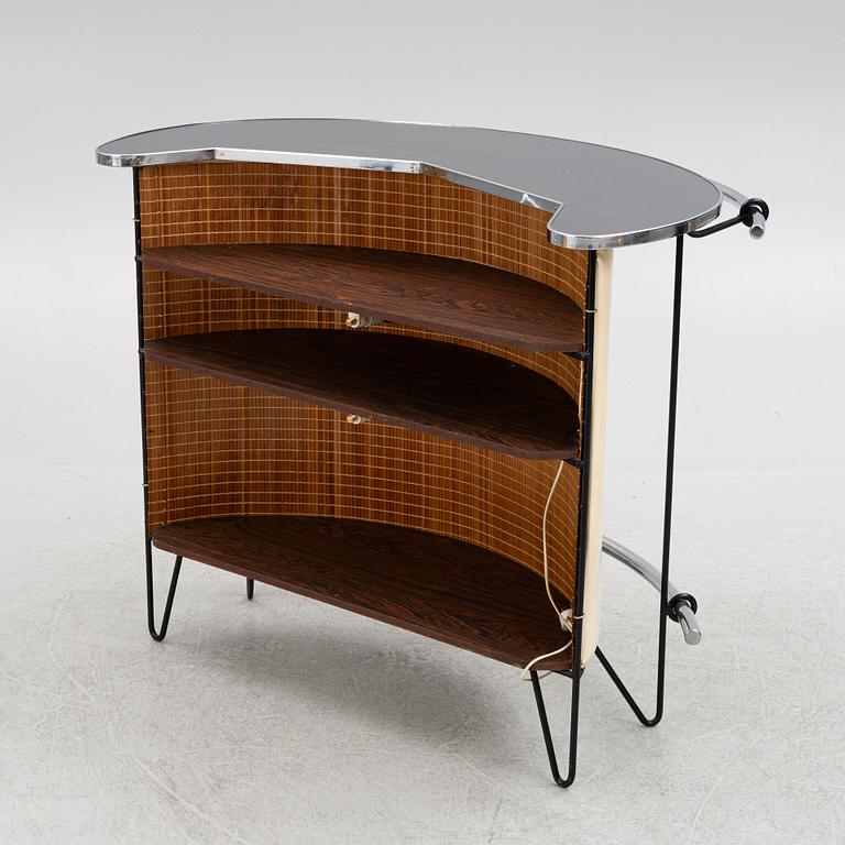 Bar counter and three chairs, 1970s.