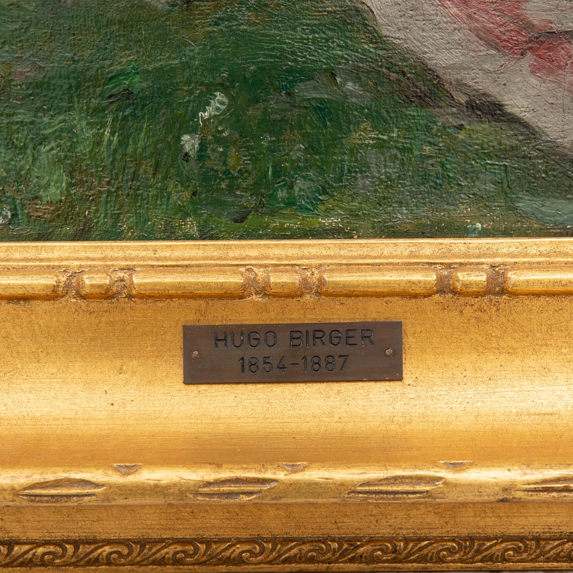 Hugo Birger, tillskriven, Trädgård med vilande kivnnor.