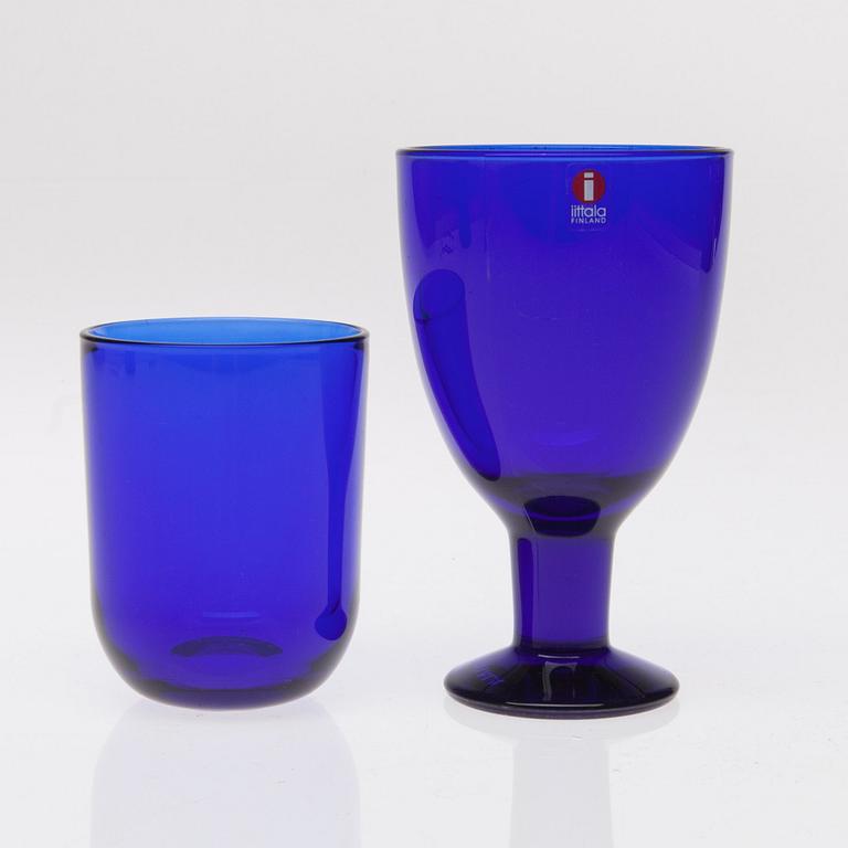 GLASSERVIS, 18 delar, "Luna" Kaj Franck, "Verna" Kerttu Nurminen, Iittala, 1900-talets slut.