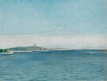 137. August Strindberg, Landskap från Sandhamn med Korsö fyr, 1873.