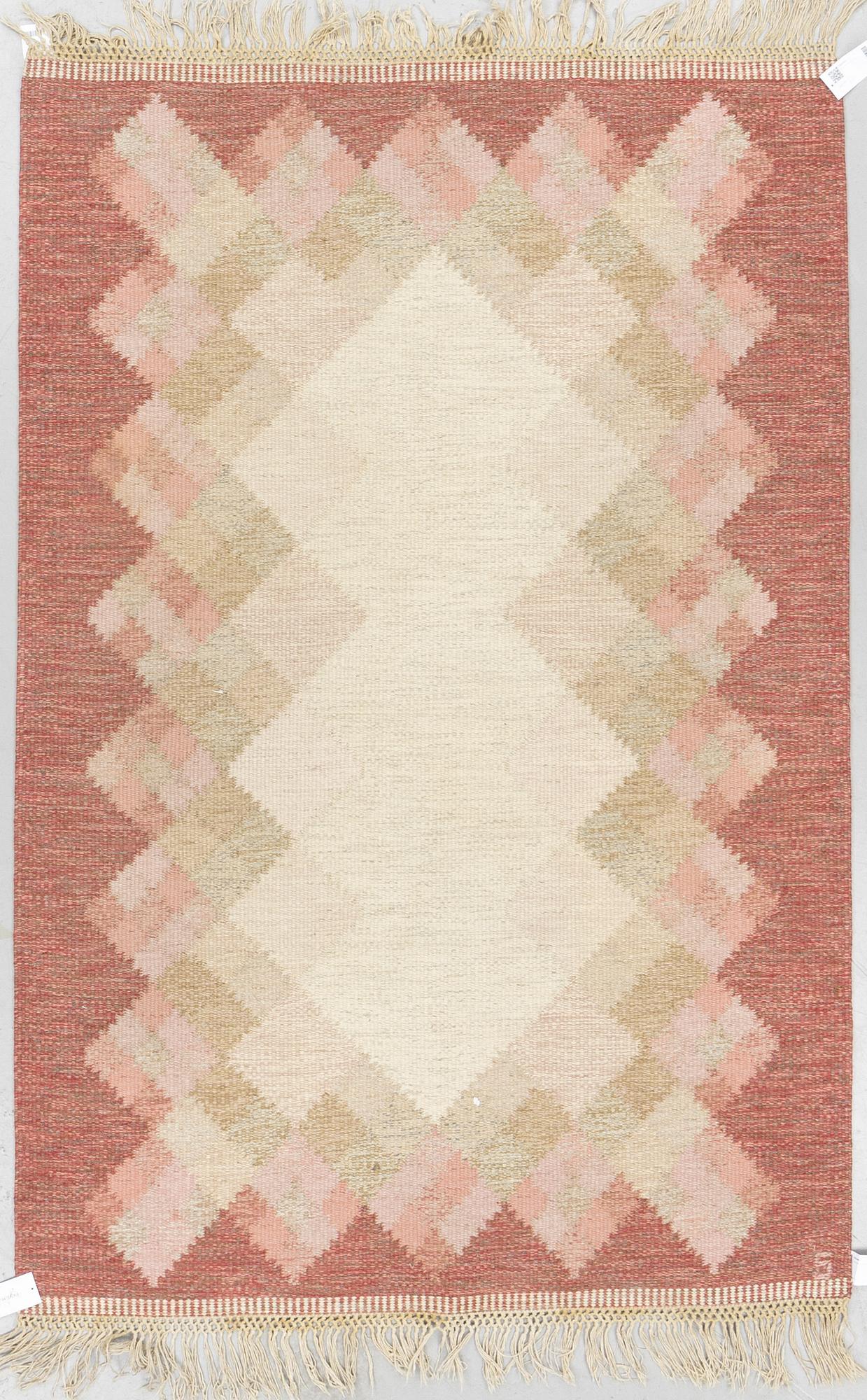 Carpet, flat weave, ca 203 x 136 cm, signed S.