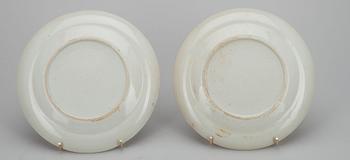 TALLRIKAR, 5 st, porslin, Kina 1700-tal.