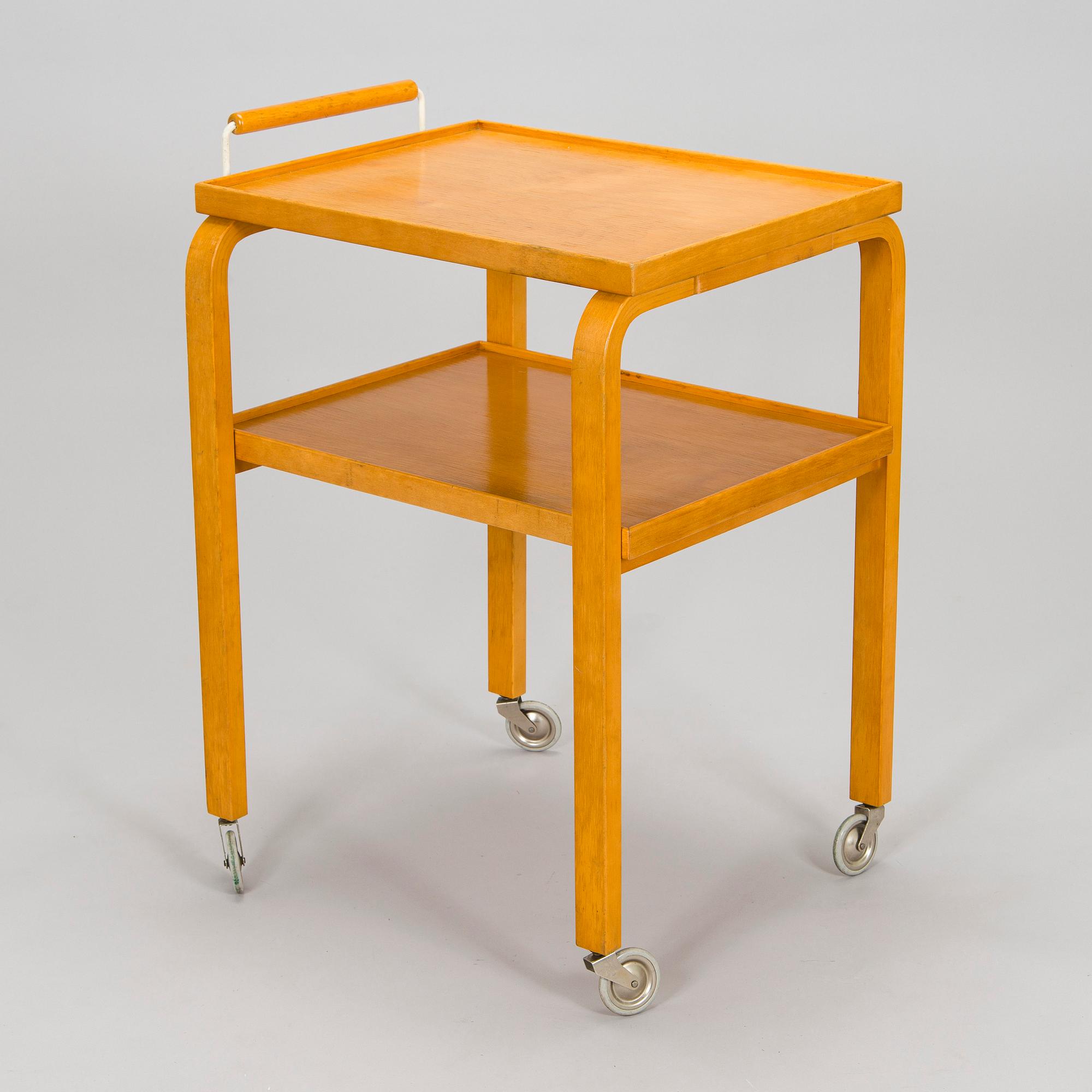 Alvar Aalto, serveringsvagn, modell 99, O.Y. Huonekalu-ja Rakennustyötehdas A.B. 1900-talets mitt.