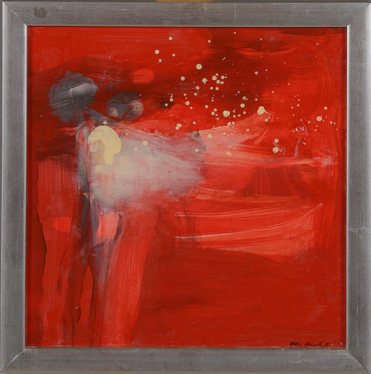 Heli Huotala, oil on board, signed.