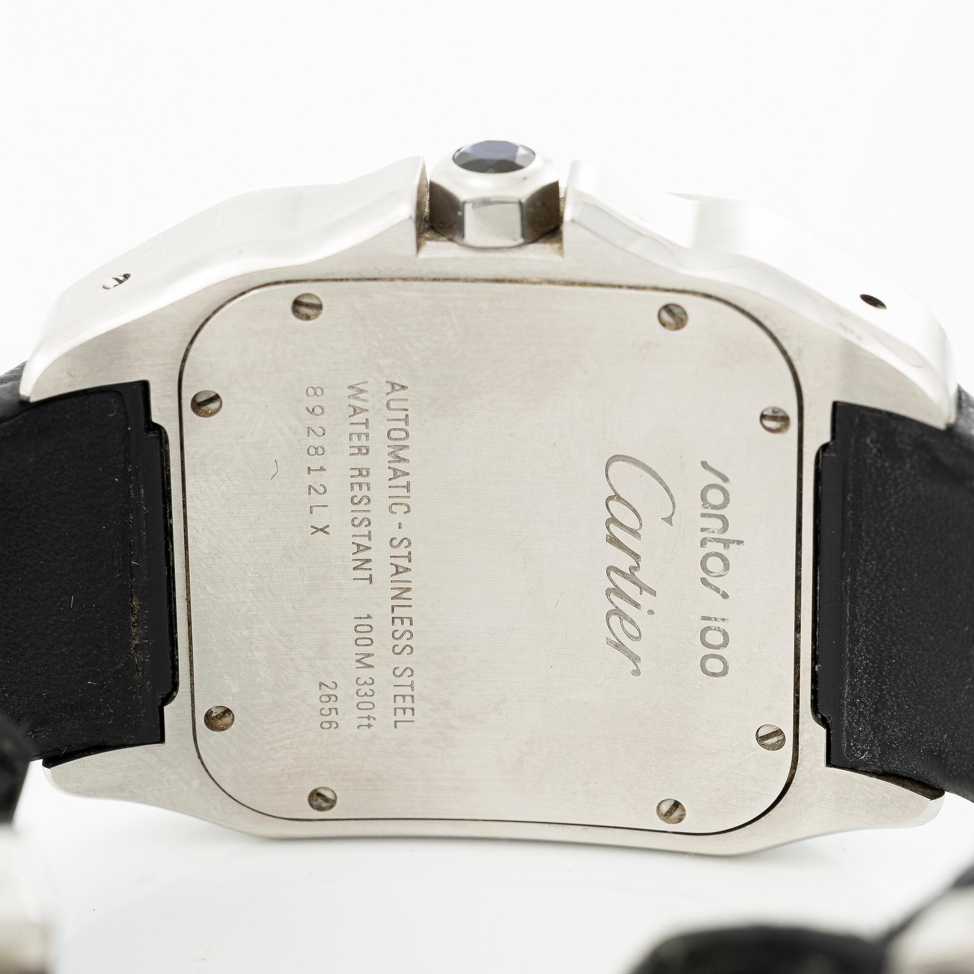 Cartier, Santos 100, wristwatch, 38 x 38 (51) mm.