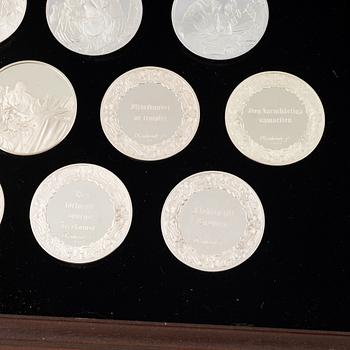 50 sterling silver medals, 'Rembrandt i silver', Franklin Mint AB.