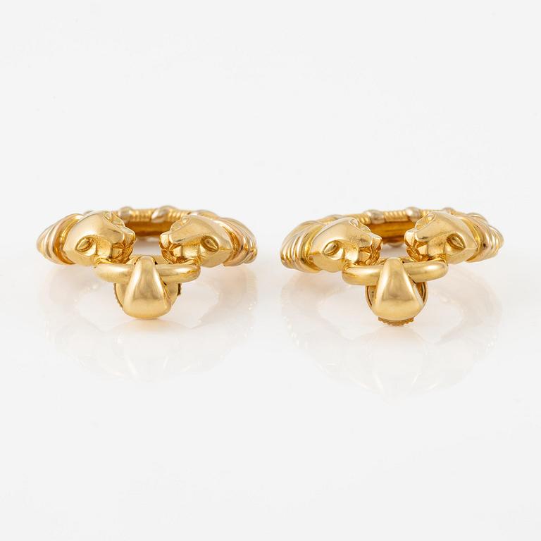 A pair of Cartier earrings 18K gold, "Panthère".