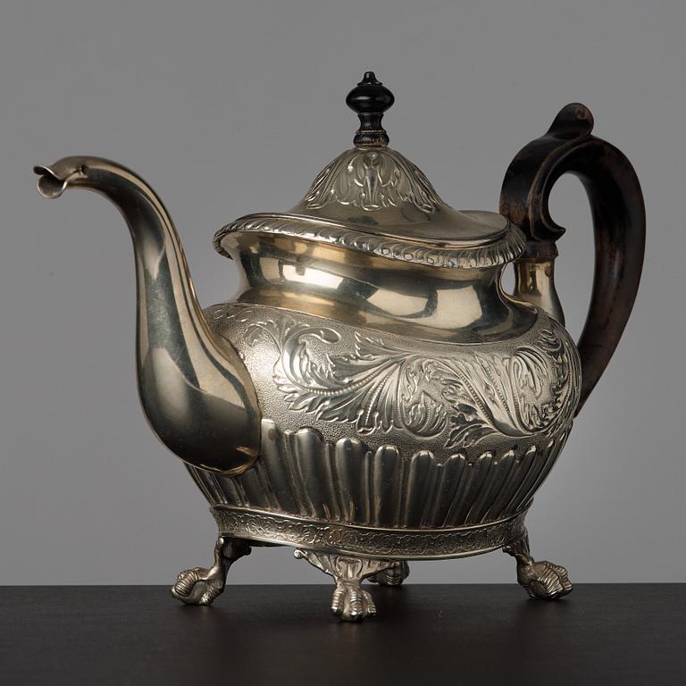 A Swedish late Empire tea pot by Erik Nordgren (Jönköping 1817-47).