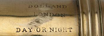 KAUKOPUTKI, messinkiä, ja puuta, Dolland, London Day or Night. 1800-luvun alku.