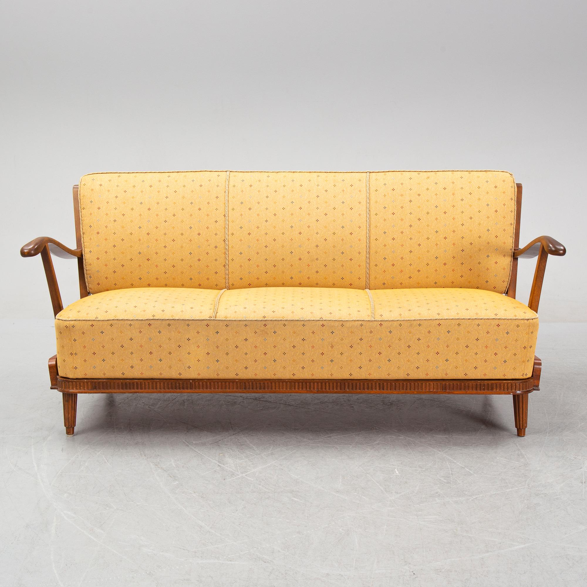 Svante Skogh, soffa, Swedish Modern, Förenades möbler, Linköping, 1940-tal.