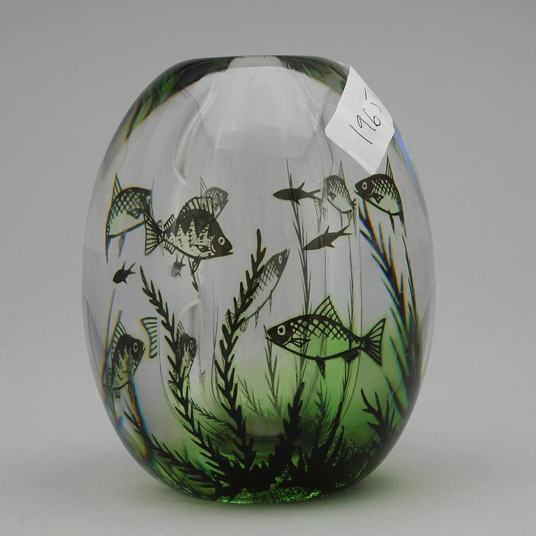 VAS, glas, fiskgraal, Edward Hald, Orrefors.