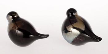 FIGURINER, 2 st, glas, Oiva Toikka, 1900-tal.