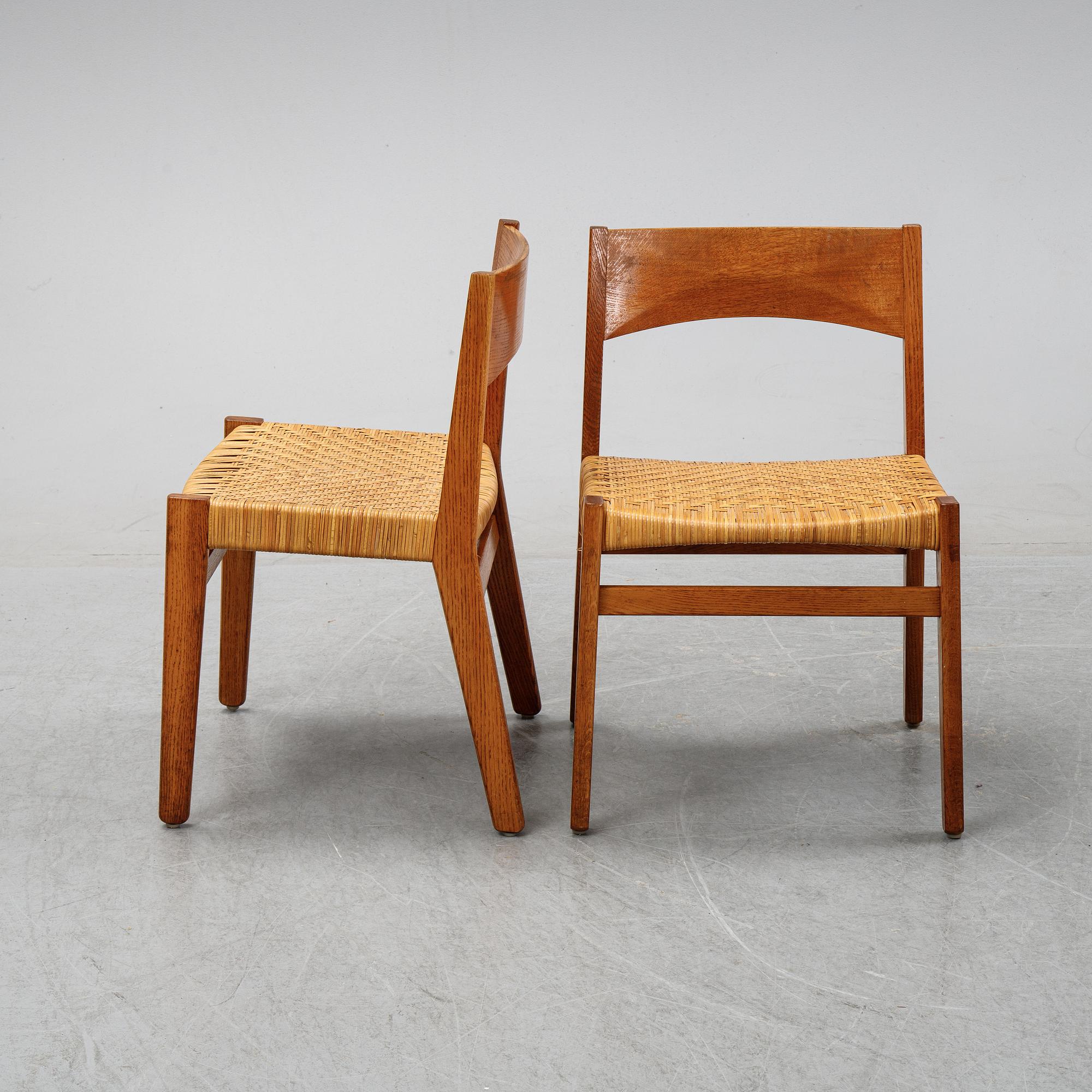 John Vedel Rieper, a set of eight oak chairs, Denmark. Designed 1962.