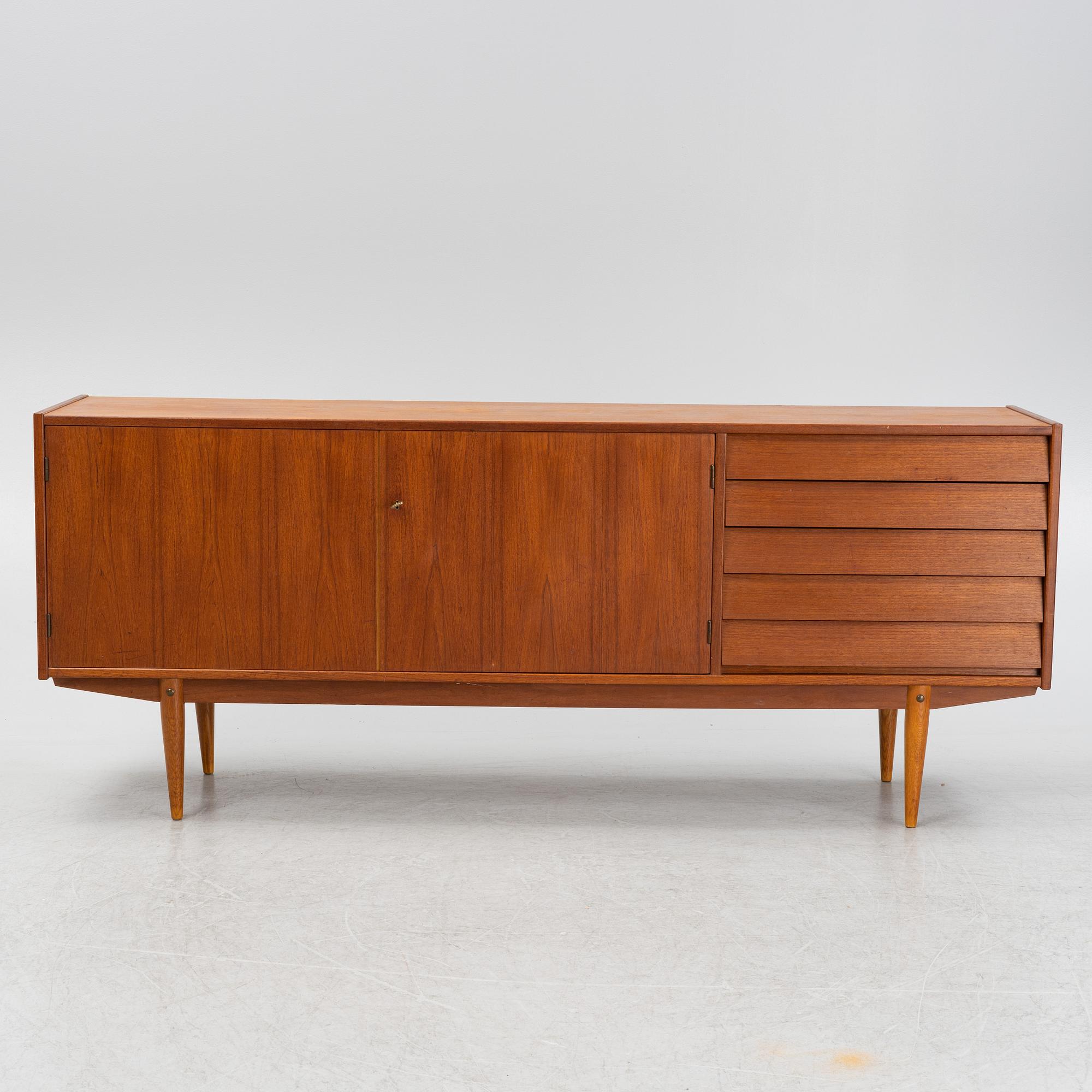 A teak veneered sideboard, mid 20th Century.
