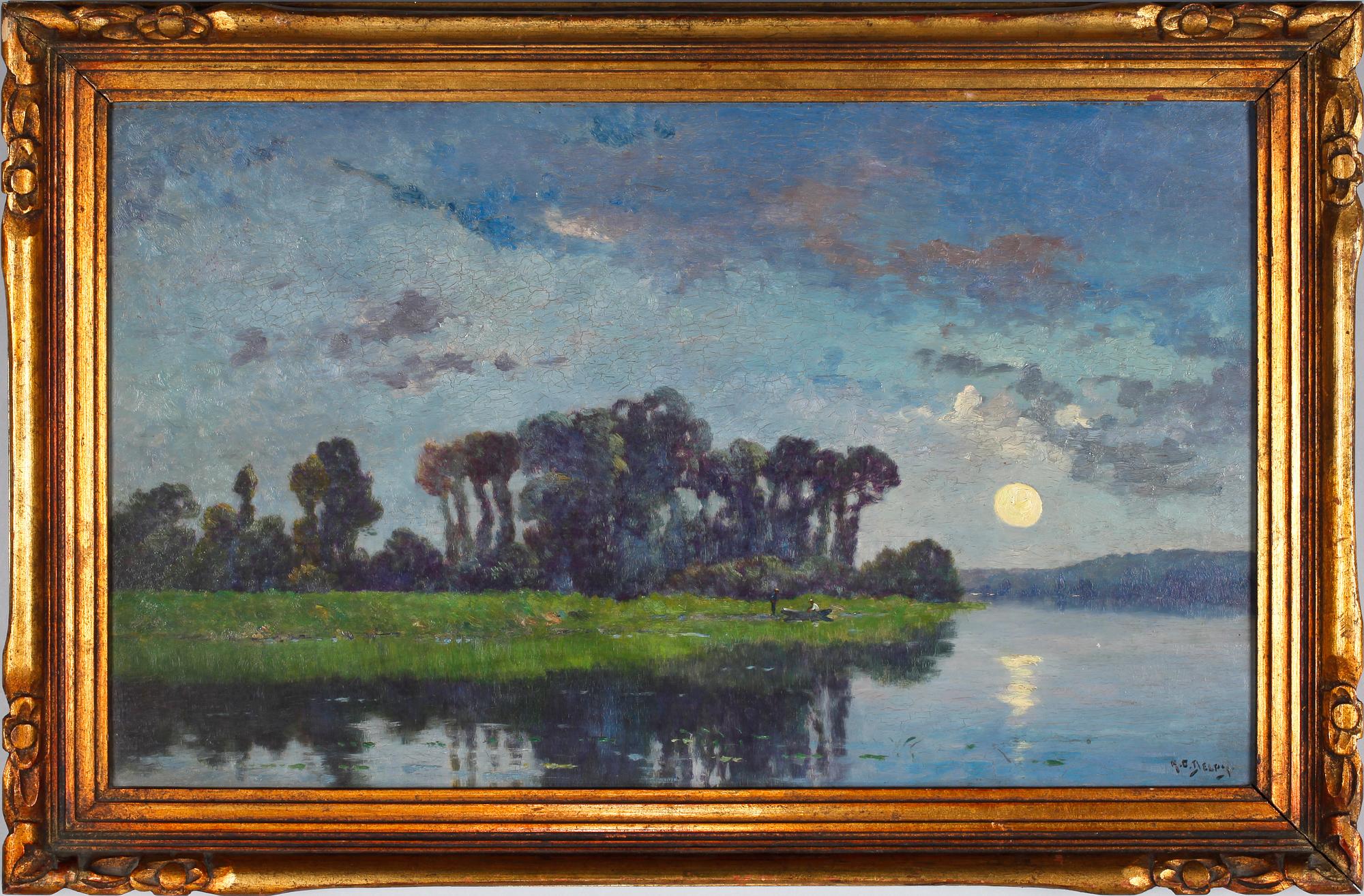 OKÄND KONSTNÄR, olja på pannå, otydlig signatur. 1900-talets början.