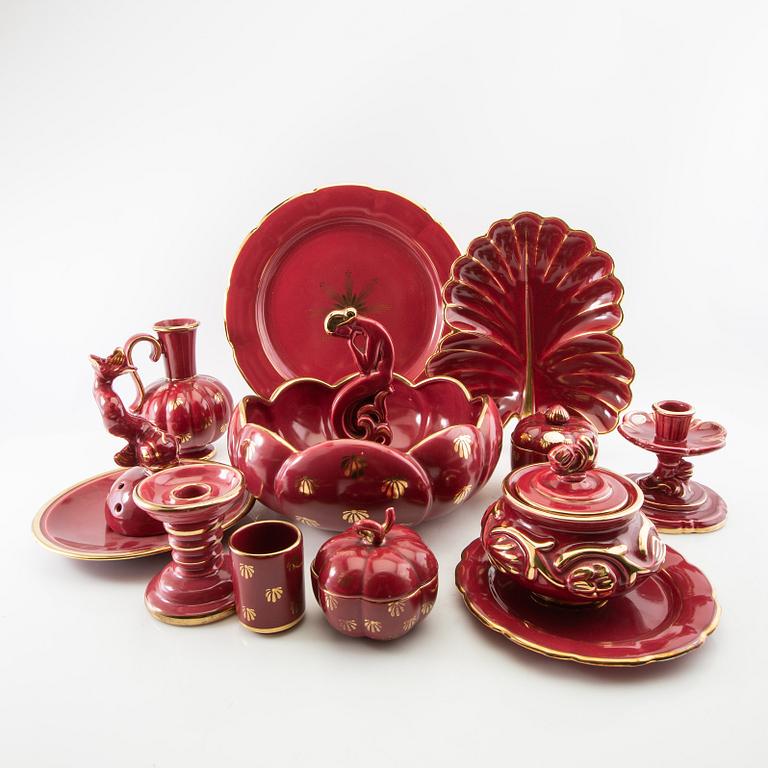 Arthur Percy, 25 pieces, "Rubin", Gefle, mid-20th century.