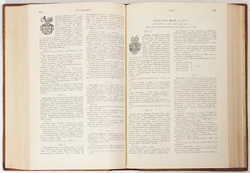 Nine volumes of Gustaf Elgenstierna's 'Den introducerade svenska adelns ättartavlor', 1925-1936.