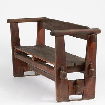 Axel Einar Hjorth, a stained pine "Skoga" sofa, Nordiska Kompaniet, Sweden, 1930s.