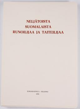 GRAFIKMAPP, "Fjorton finländska poeter och konstnärer", ofullständig, 10 st, Eurographica Helsingfors 1978.