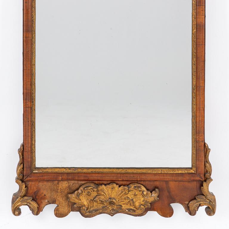A Rococo mirror, Denmark, 18th century.