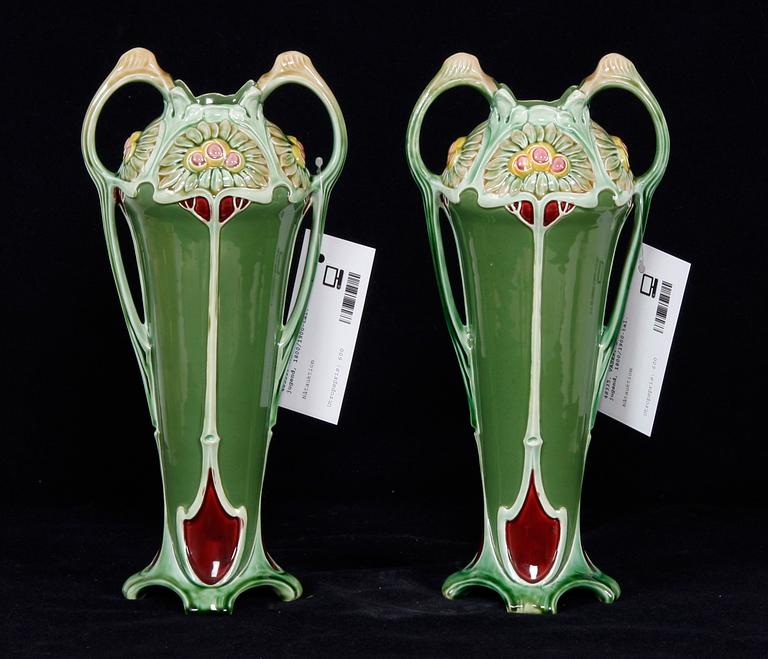 VASER, 2 st, flintgods, jugend, 1800/1900-tal.
