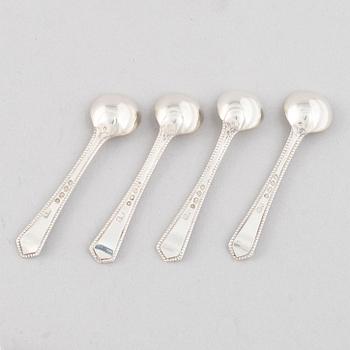 Four English Silver Salt Cellars, mark of William Evans, London 1883.
